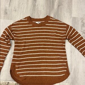 Sonoma Rust and Cream Striped Sweater